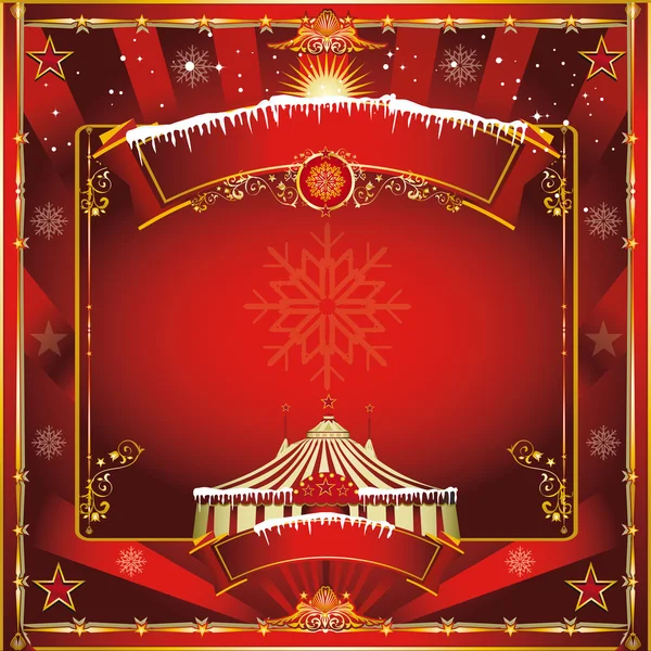 Weihnachtszirkus-Grußkarte — Stockvektor