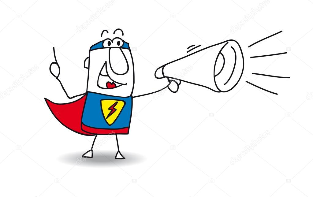 Super Hero with megaphone