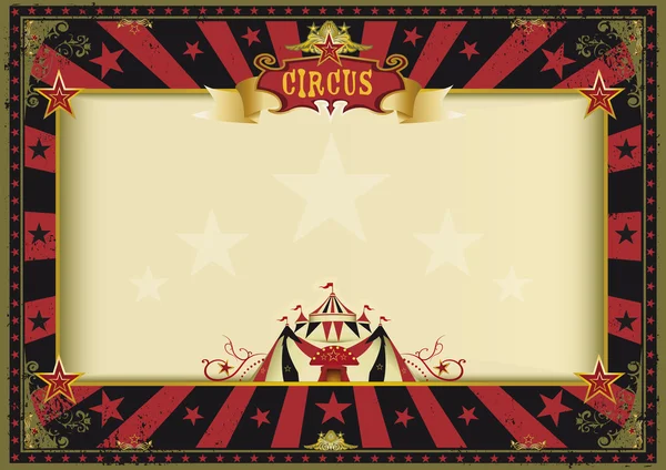 Horizontal cartaz vermelho circo preto —  Vetores de Stock