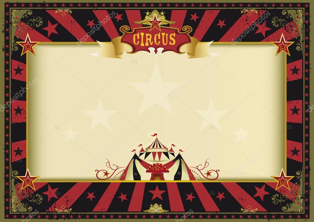 Horizontal poster red black circus — Stock Vector © tintin75 93039002