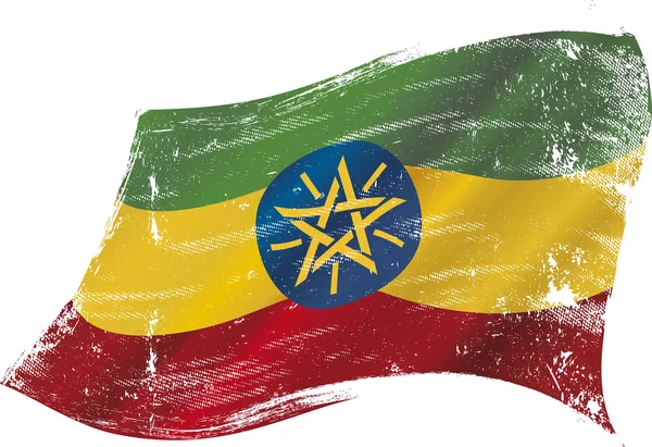 Ethiopian grunge flag — Stock Vector