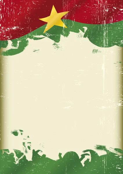 Burkina Faso Flag grunge background — Stock Vector