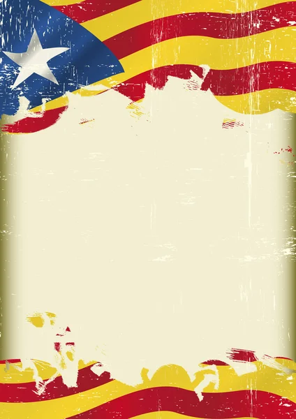 Catalan Estelada blava Drapeau fond grunge — Image vectorielle