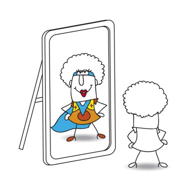 The mirror and funky supergirl clipart