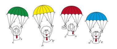 paratrooper business team clipart