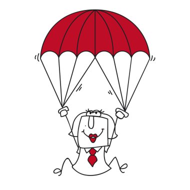 the paratrooper businesswoman clipart