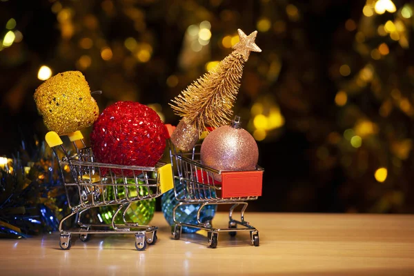 Image Trolley New Year Toy — Stock Photo, Image
