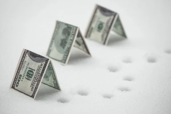 Image Money Snow Background — Stock Photo, Image