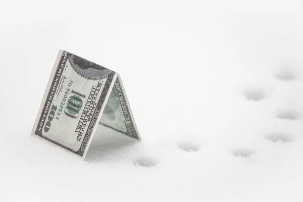 Image Money Snow Background — Stock Photo, Image