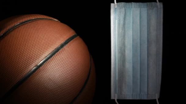 Кадри Баскетбольної Маски Темний Фон — стокове відео