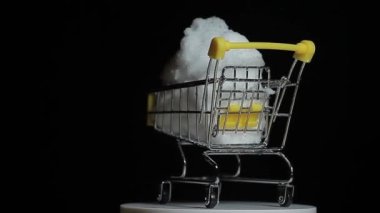 footage of trolley snow dark background 