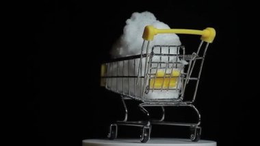 footage of trolley snow dark background 