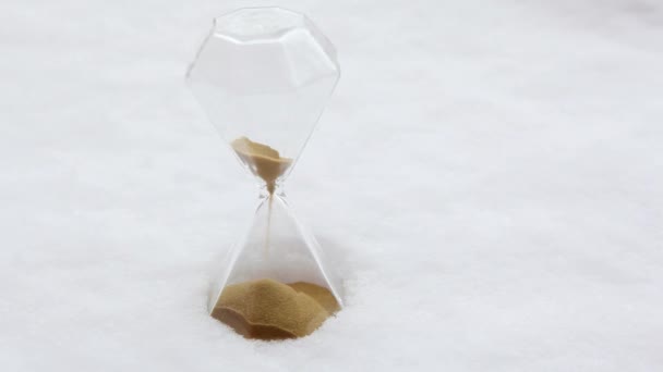 Footage Sand Clock Snow Background — Αρχείο Βίντεο
