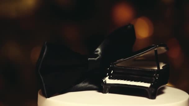 钢琴黑暗背景片段 — 图库视频影像