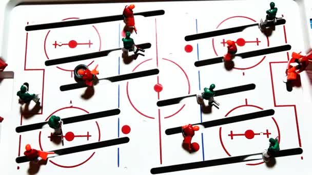 Beelden Van Speelgoed Hockey Spel — Stockvideo