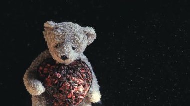 Oyuncak ayı tozunun karanlık arkaplan görüntüleri