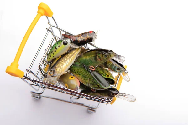 Bild Von Fischköder Trolley Weißen Hintergrund — Stockfoto