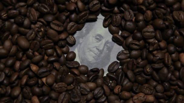 Beeldmateriaal Van Geld Koffie Achtergrond — Stockvideo