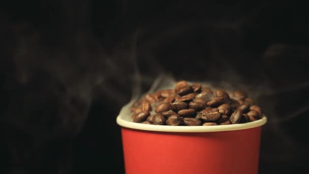 Footage Coffee Cup Dark Background — Stock Video