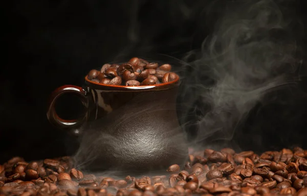 Bild Der Kaffeetasse Dunklen Hintergrund — Stockfoto