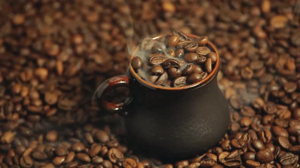 咖啡杯烟雾的镜头 — 图库视频影像