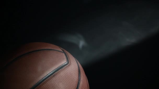 Footage Basketball Smoke Dark Background — Stock Video