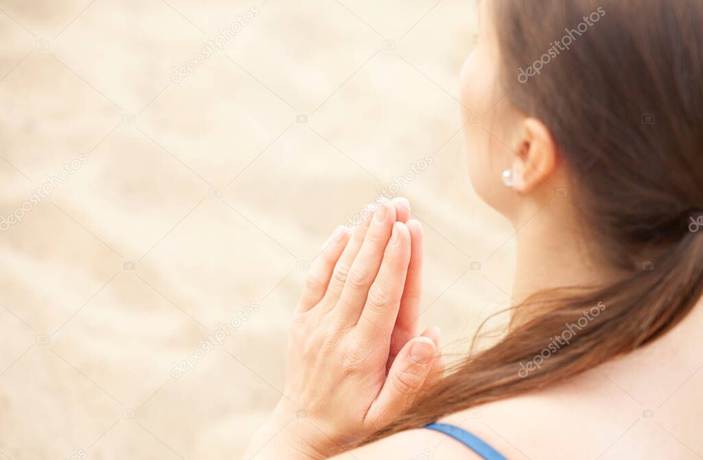 image of woman hands yoga