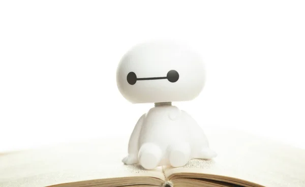 Obrázek Robot Kniha Bílé Pozadí — Stock fotografie
