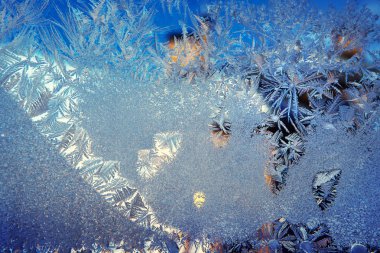 Kış desen cam üzerinde