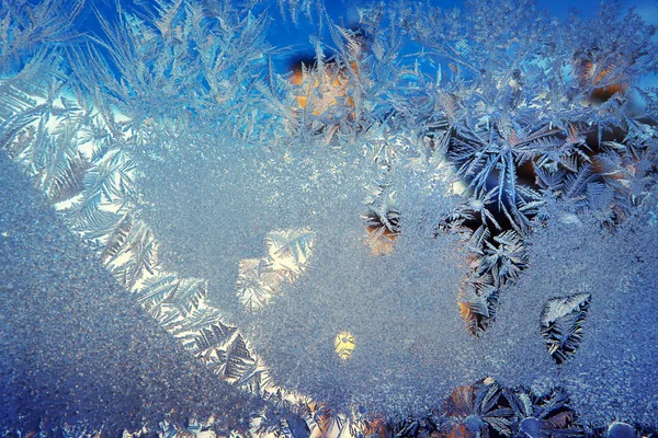 Winter patroon op glas — Stockfoto