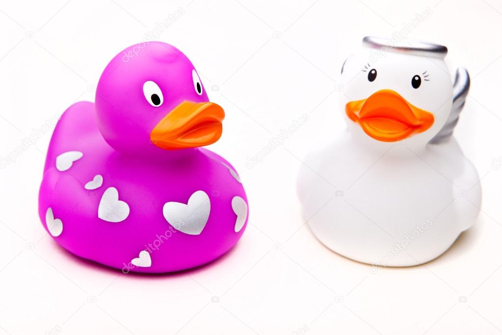 children rubber duck Angel and pink
