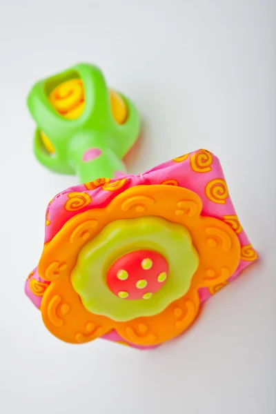Children plastic rattle — Stock Photo, Image
