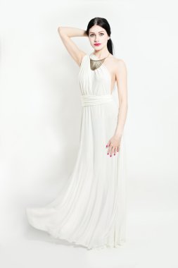 Muhteşem esmer kadın, stüdyo portre