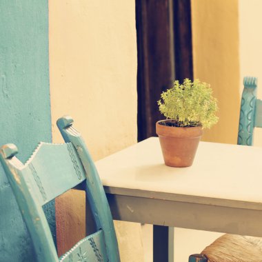 Vintage yaz kahve dükkanı