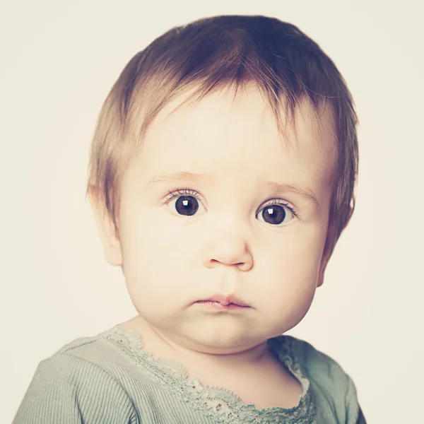 かわいい赤ちゃんの顔、肖像画 — ストック写真