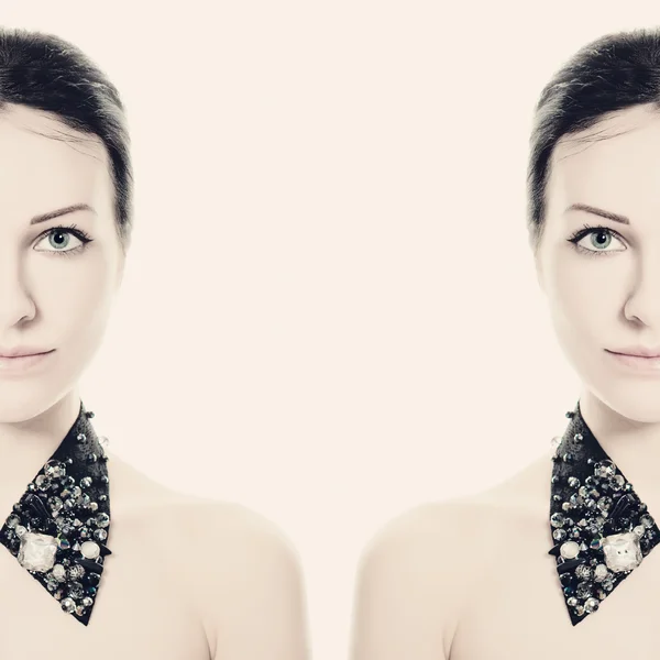 Weibliches Gesicht. Hintergrund Hautpflege — Stockfoto