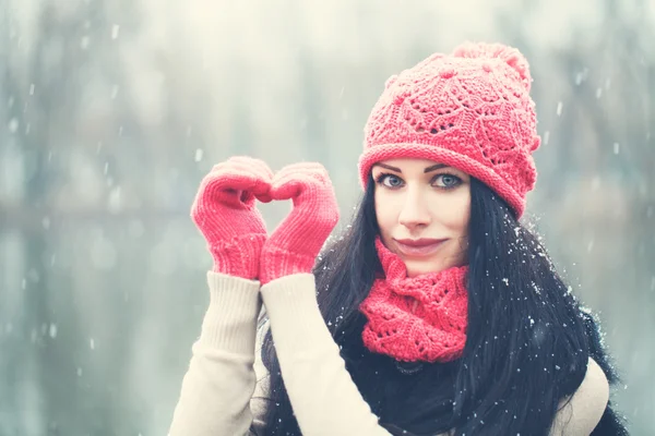 Mujer de Navidad. Del invierno con amor — Foto de Stock
