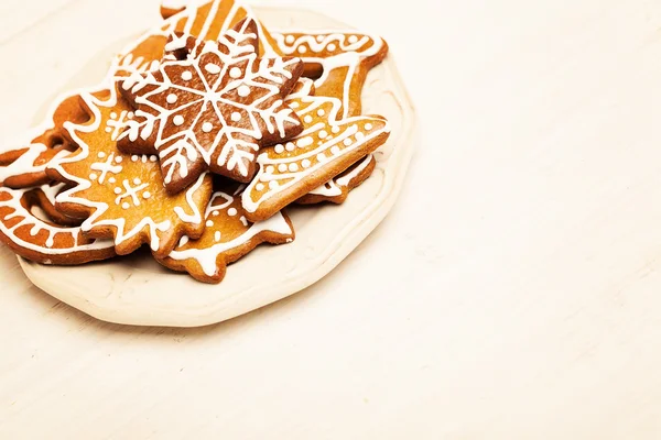 Christmas Cookie on Wooden Background with Copy Cpace — Stock Photo, Image