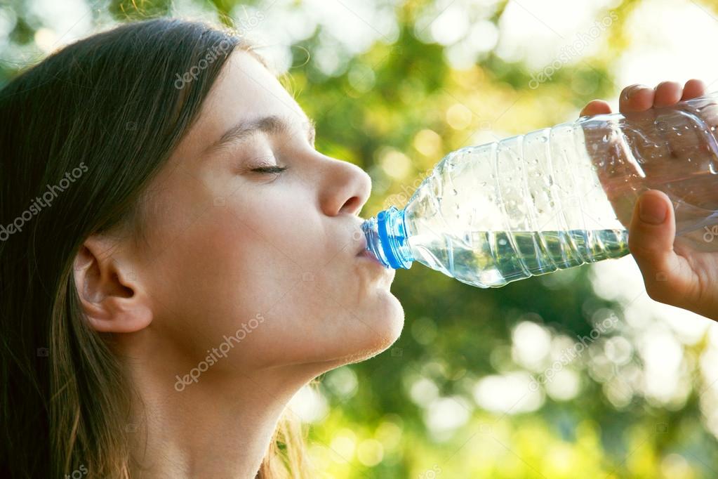 Woman drinking water