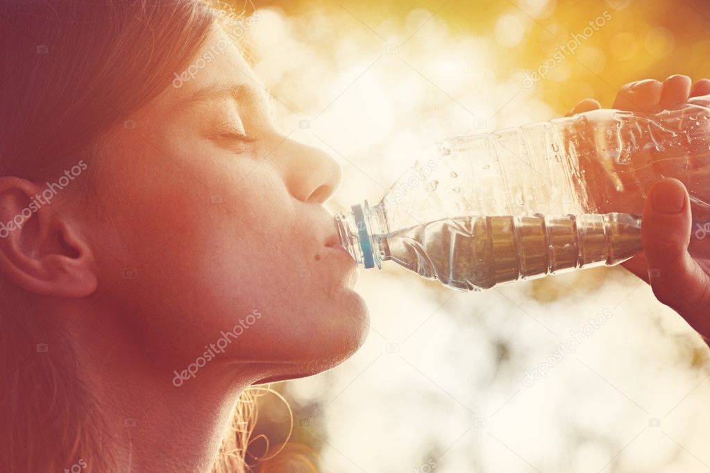 Woman drinking water