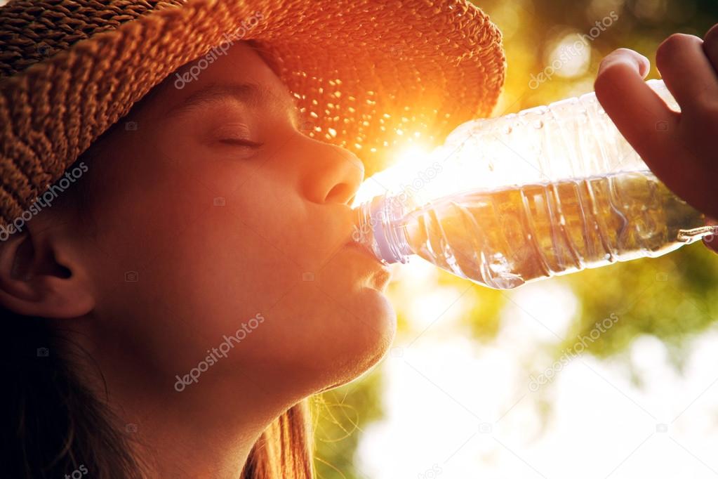 Woman drinking water