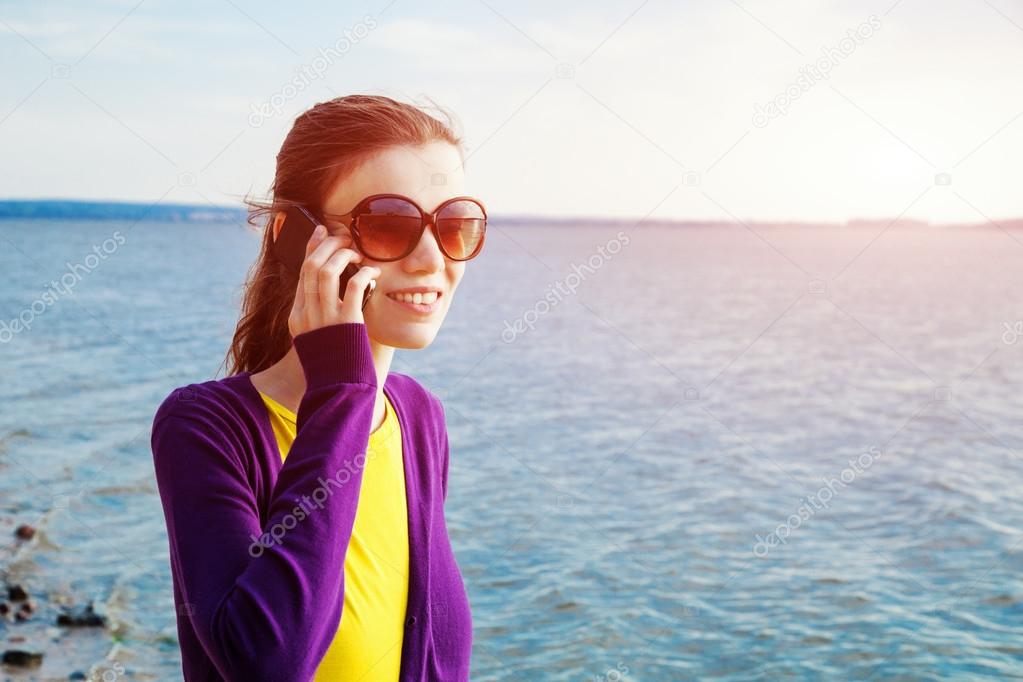 woman talking on mobile phone