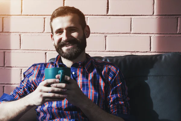 Smiling bearded man — Stock Photo, Image