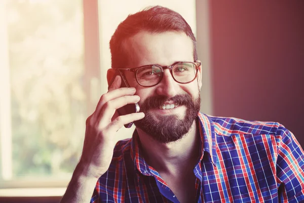 stock image man talking on phone