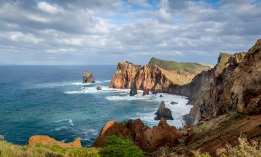 Madeira island rocky coast clipart