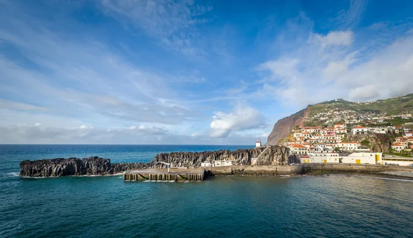 Panoramic view of Camara de Lobos old town harbor. — Stock Photo, Image