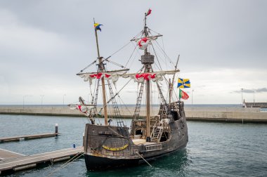 Santa Maria de Colombo tarihi gemi çoğaltma, Madeira adası.