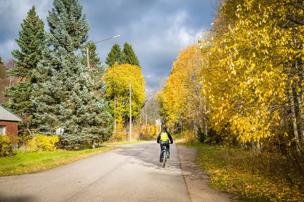 Herfst ciclyng — Stockfoto