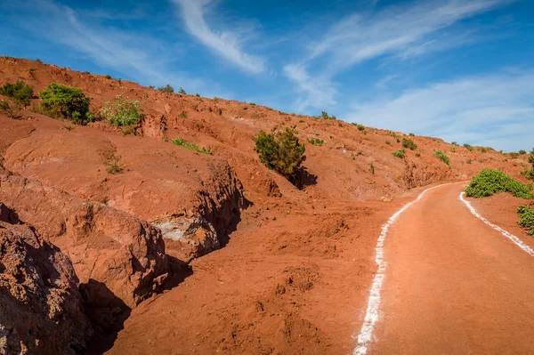 Kırmızı vulcanic alanlar. La gomera Adası. — Stok fotoğraf