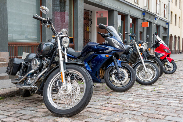 Motor bikes at parking